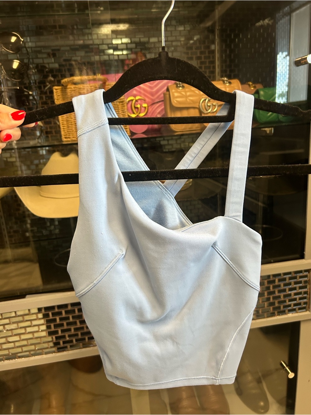 lululemon athletica Light Blue Cropped Tank Top
